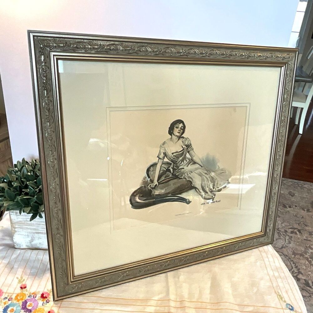 Stunning vintage framed print James Montgomery Flagg "What more do you want"